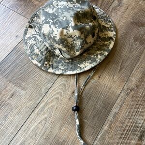Camouflage Bucket Hat with Drawstring Y2K grunge